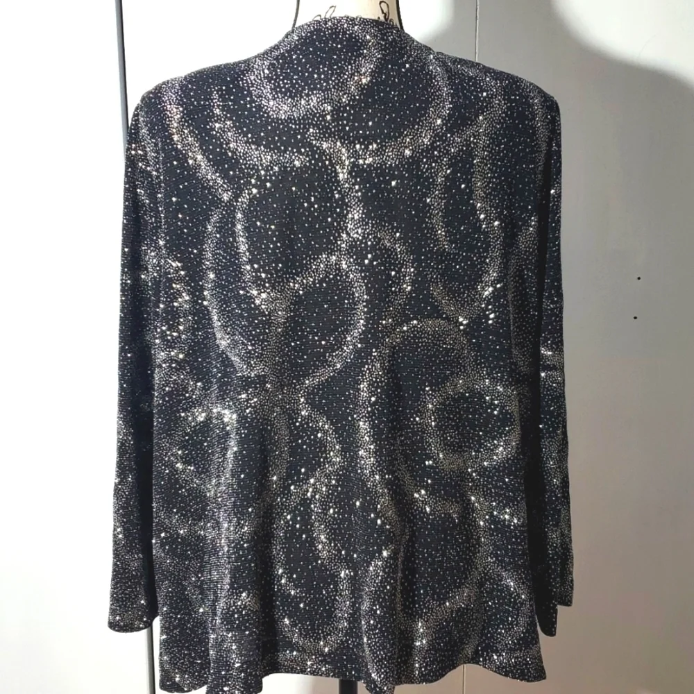 Alex Evenings - Womens Black Silver Shimmer Open Dressy Blazer  Sz.24w